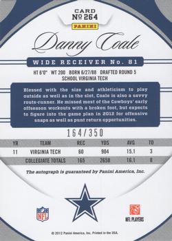 2012 Panini Certified - Mirror Red Signatures #264 Danny Coale Back