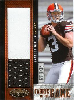 2012 Panini Certified - Rookie Fabric of the Game Prime #8 Brandon Weeden Front