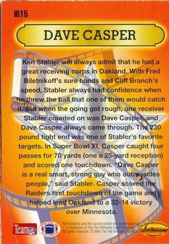 1994 Ted Williams Roger Staubach's NFL - Instant Replays Red #IR15 Dave Casper Back