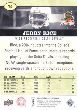 2013 Upper Deck #14 Jerry Rice Back