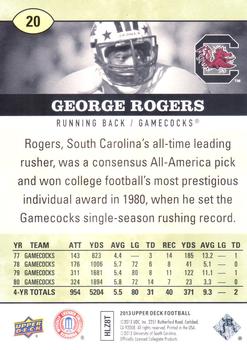 2013 Upper Deck #20 George Rogers Back