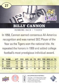 2013 Upper Deck #27 Billy Cannon Back