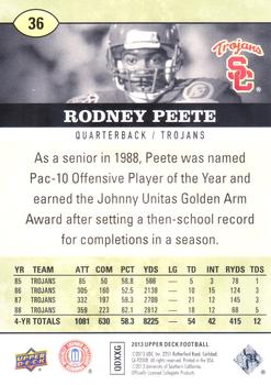 2013 Upper Deck #36 Rodney Peete Back