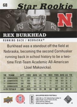 2013 Upper Deck #68 Rex Burkhead Back