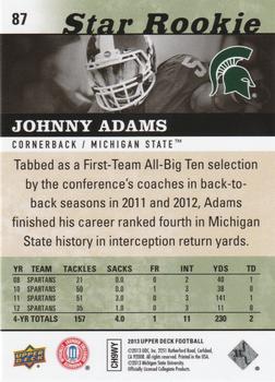 2013 Upper Deck #87 Johnny Adams Back