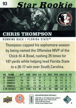 2013 Upper Deck #93 Chris Thompson Back