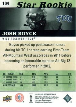 2013 Upper Deck #104 Josh Boyce Back