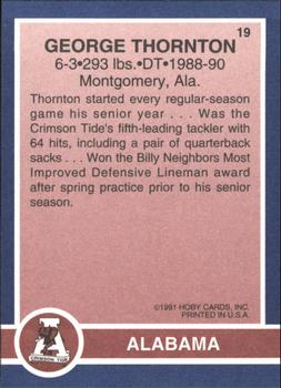 1991 Hoby Stars of the SEC #19 George Thornton Back