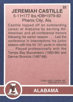 1991 Hoby Stars of the SEC #22 Jeremiah Castille Back