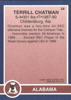 1991 Hoby Stars of the SEC #24 Terrill Chatman Back