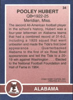 1991 Hoby Stars of the SEC #34 Pooley Hubert Back