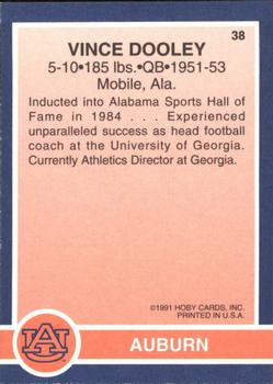1991 Hoby Stars of the SEC #38 Vince Dooley Back