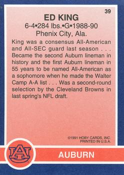 1991 Hoby Stars of the SEC #39 Ed King Back