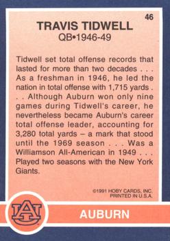 1991 Hoby Stars of the SEC #46 Travis Tidwell Back