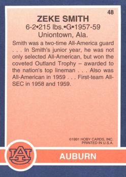 1991 Hoby Stars of the SEC #48 Zeke Smith Back