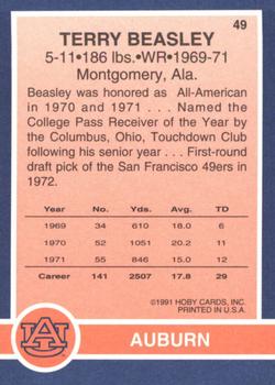 1991 Hoby Stars of the SEC #49 Terry Beasley Back