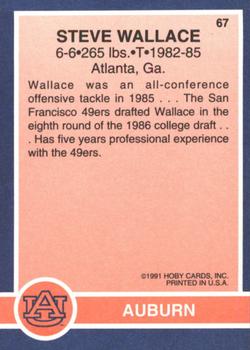 1991 Hoby Stars of the SEC #67 Steve Wallace Back