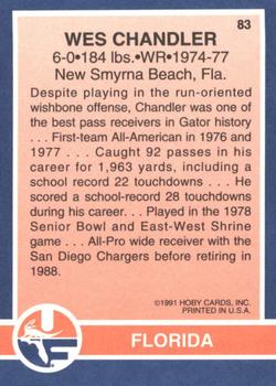 1991 Hoby Stars of the SEC #83 Wes Chandler Back