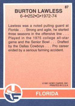 1991 Hoby Stars of the SEC #87 Burton Lawless Back