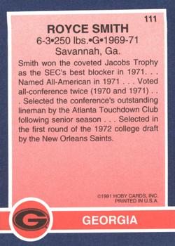 1991 Hoby Stars of the SEC #111 Royce Smith Back