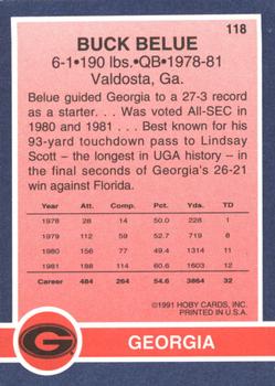 1991 Hoby Stars of the SEC #118 Buck Belue Back