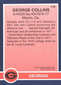 1991 Hoby Stars of the SEC #119 George Collins Back