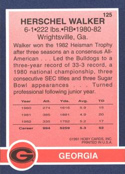 1991 Hoby Stars of the SEC #125 Herschel Walker Back