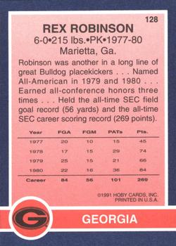 1991 Hoby Stars of the SEC #128 Rex Robinson Back