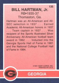 1991 Hoby Stars of the SEC #135 Bill Hartman Back
