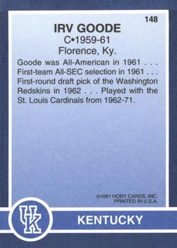 1991 Hoby Stars of the SEC #148 Irv Goode Back