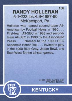 1991 Hoby Stars of the SEC #156 Randy Holleran Back