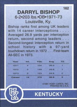 1991 Hoby Stars of the SEC #162 Darryl Bishop Back