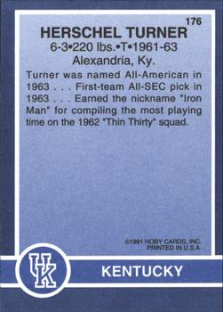 1991 Hoby Stars of the SEC #176 Herschel Turner Back