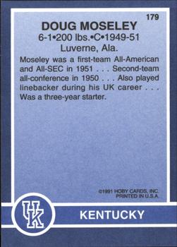 1991 Hoby Stars of the SEC #179 Doug Moseley Back