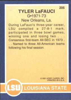 1991 Hoby Stars of the SEC #205 Tyler LaFauci Back