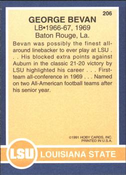 1991 Hoby Stars of the SEC #206 George Bevan Back