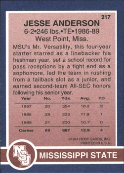 1991 Hoby Stars of the SEC #217 Jesse Anderson Back