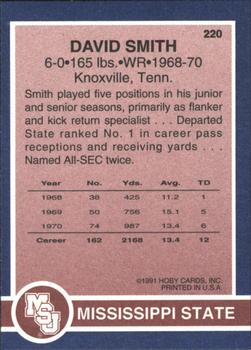 1991 Hoby Stars of the SEC #220 David Smith Back