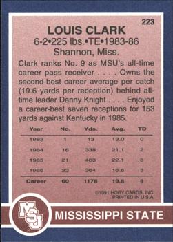 1991 Hoby Stars of the SEC #223 Louis Clark Back