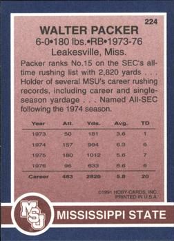 1991 Hoby Stars of the SEC #224 Walter Packer Back