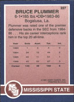 1991 Hoby Stars of the SEC #227 Bruce Plummer Back