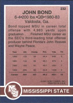 1991 Hoby Stars of the SEC #232 John Bond Back