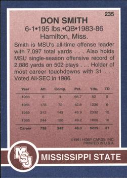 1991 Hoby Stars of the SEC #235 Don Smith Back