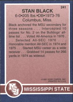 1991 Hoby Stars of the SEC #241 Stan Black Back