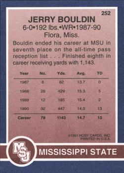 1991 Hoby Stars of the SEC #252 Jerry Bouldin Back