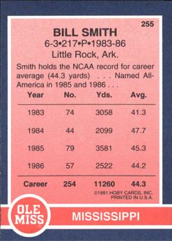1991 Hoby Stars of the SEC #255 Bill Smith Back