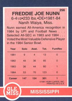 1991 Hoby Stars of the SEC #256 Freddie Joe Nunn Back