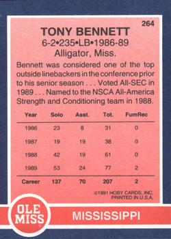 1991 Hoby Stars of the SEC #264 Tony Bennett Back