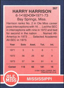 1991 Hoby Stars of the SEC #267 Harry Harrison Back