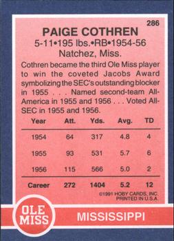 1991 Hoby Stars of the SEC #286 Paige Cothren Back